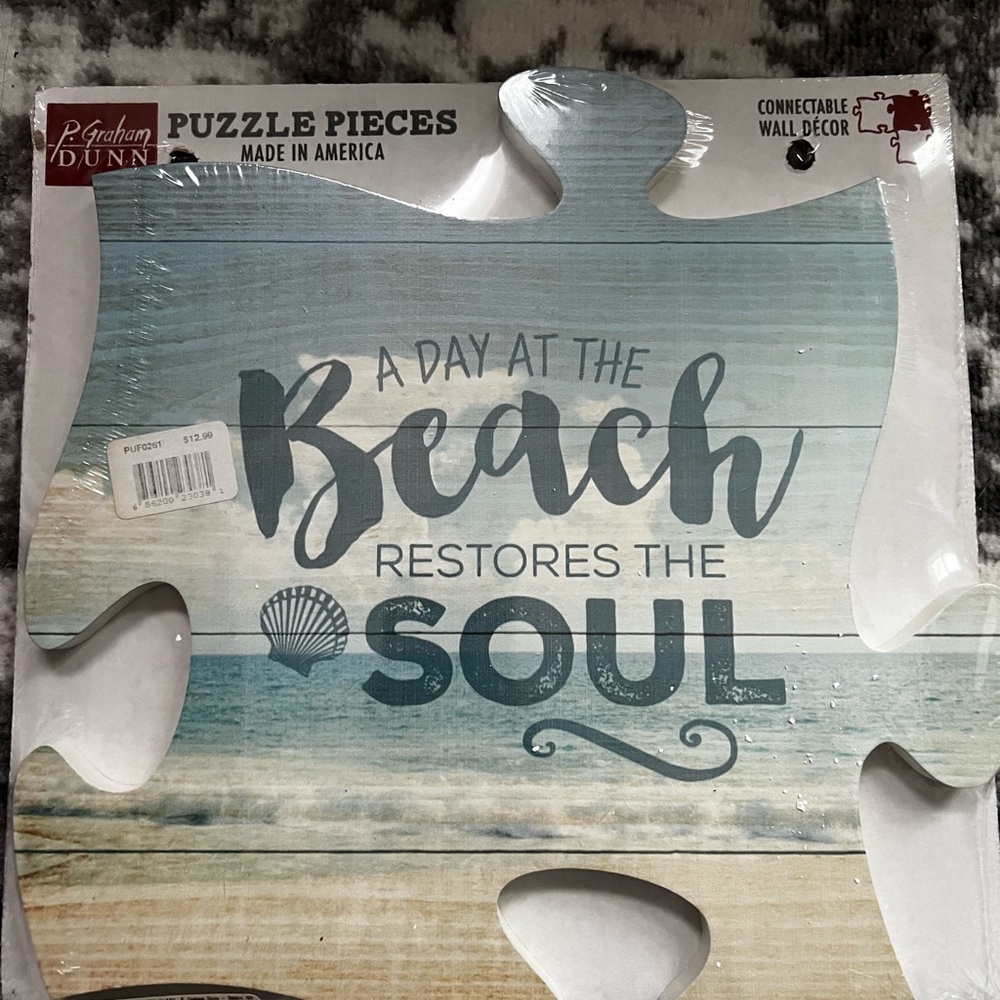 P Graham Dunn Beach Puzzle Piece Wall Decor